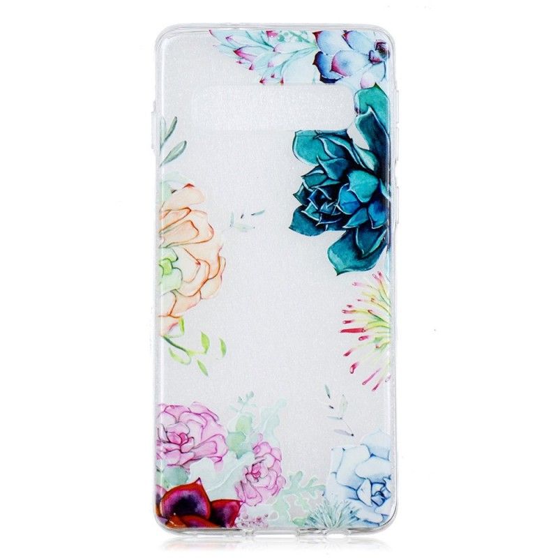 Cover Samsung Galaxy S10 Gennemsigtige Akvarelblomster