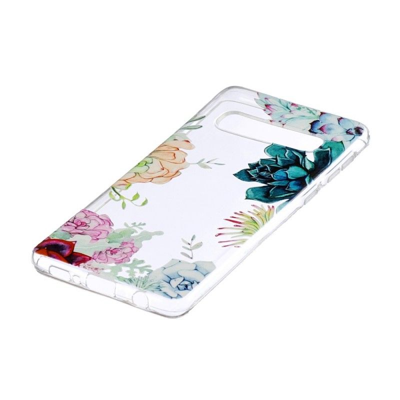 Cover Samsung Galaxy S10 Gennemsigtige Akvarelblomster