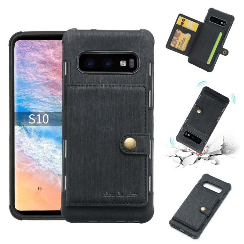 Cover Samsung Galaxy S10 Grå Premium Stofkortholder