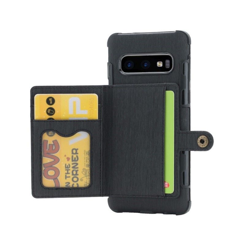 Cover Samsung Galaxy S10 Grå Premium Stofkortholder