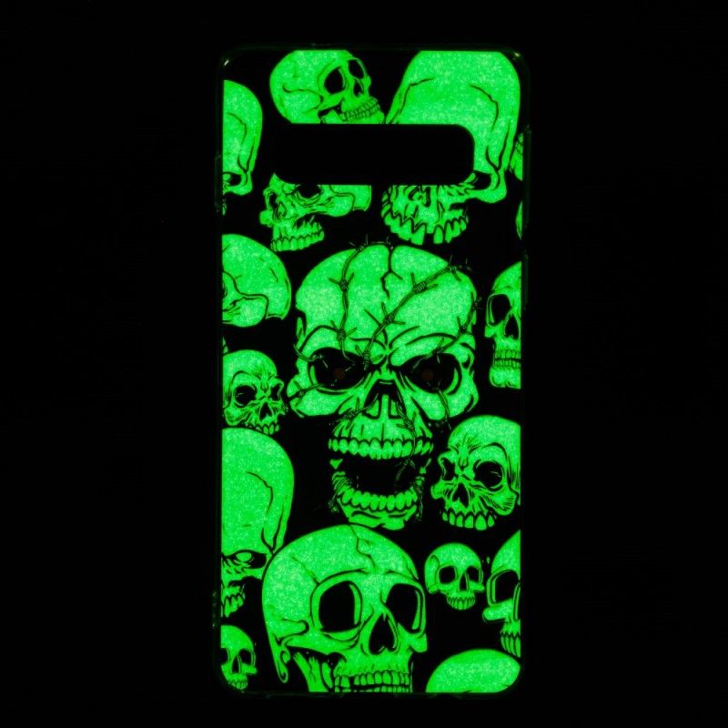 Cover Samsung Galaxy S10 Mobilcover Fluorescerende Kranier Med Opmærksomhed