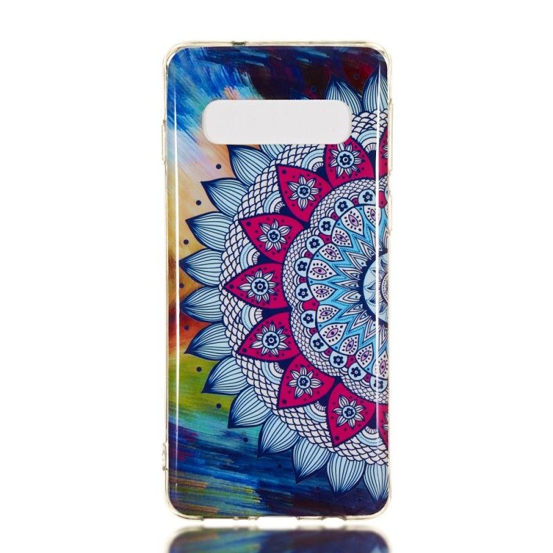 Cover Samsung Galaxy S10 Mobilcover Fluorescerende Mandala