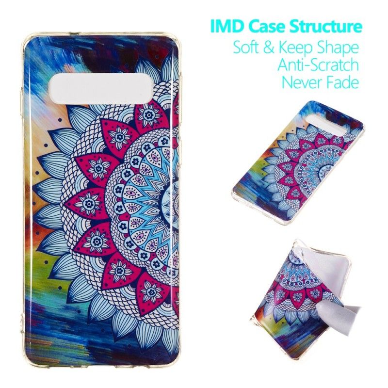 Cover Samsung Galaxy S10 Mobilcover Fluorescerende Mandala