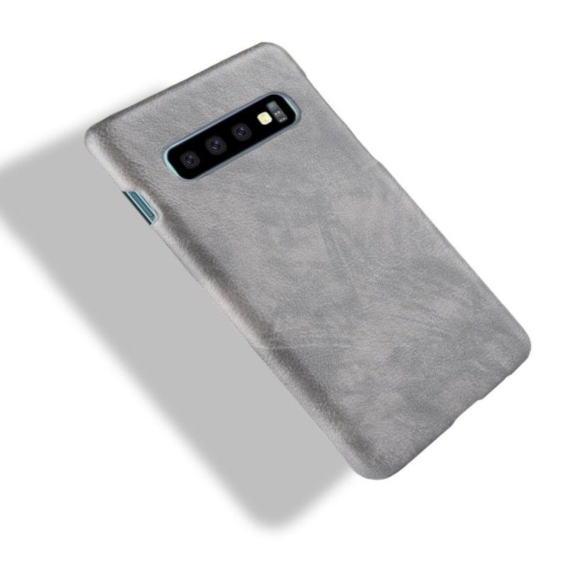 Cover Samsung Galaxy S10 Sort Lychee-Lædereffekt