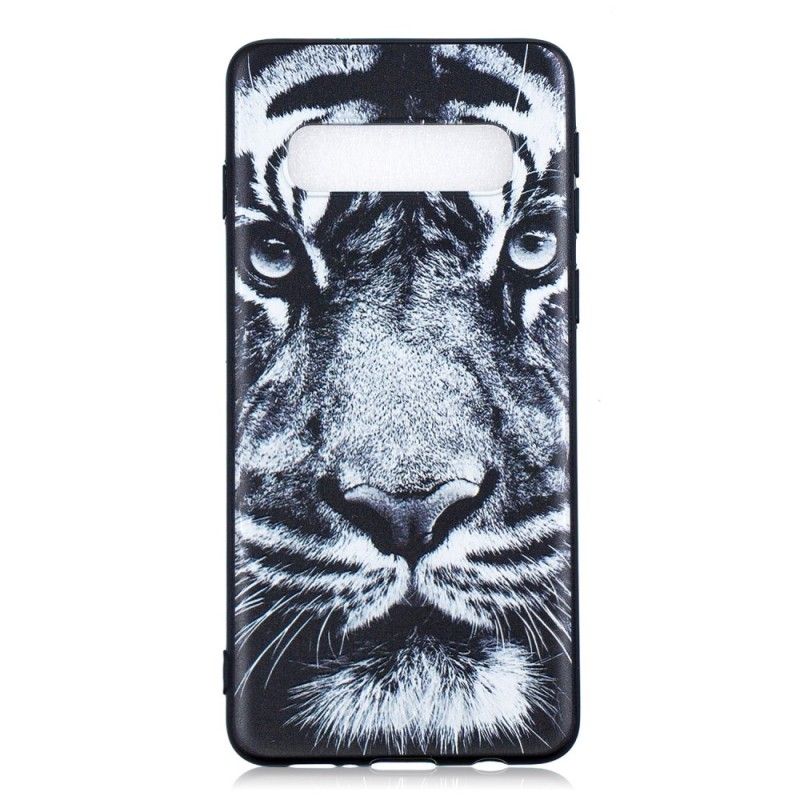 Cover Samsung Galaxy S10 Sort Og Hvid Tiger