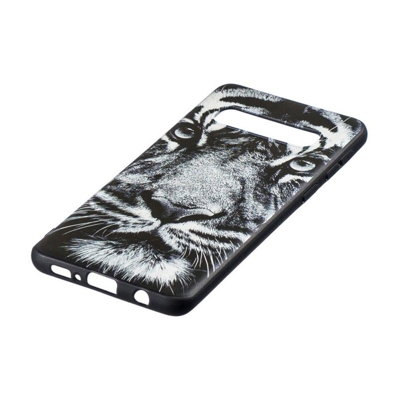 Cover Samsung Galaxy S10 Sort Og Hvid Tiger