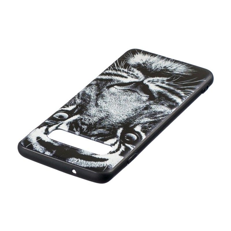 Cover Samsung Galaxy S10 Sort Og Hvid Tiger