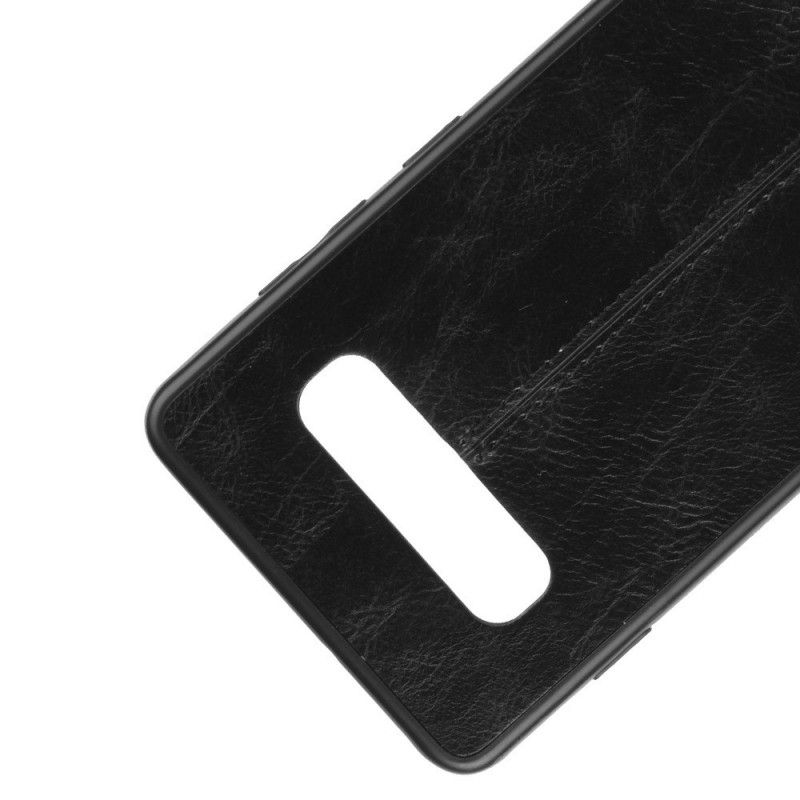 Cover Samsung Galaxy S10 Sort Syet Lædereffekt Original