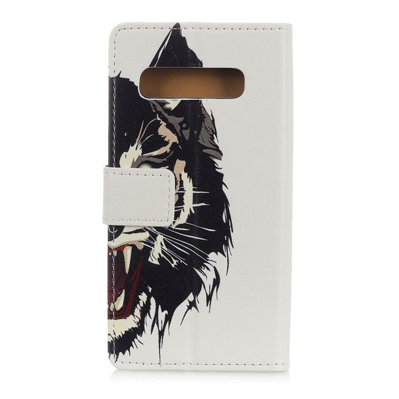 Flip Cover Læder for Samsung Galaxy S10 Hård Tiger