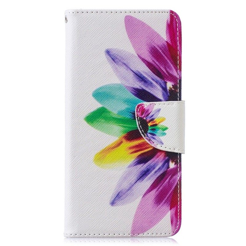 Flip Cover Læder Samsung Galaxy S10 Akvarelblomst Original