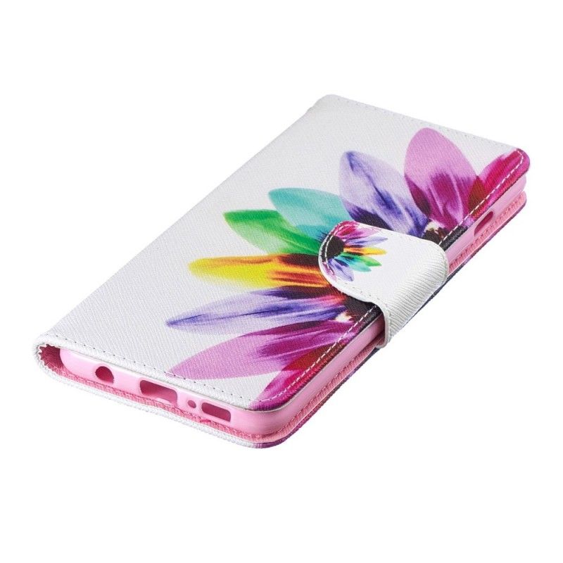 Flip Cover Læder Samsung Galaxy S10 Akvarelblomst Original