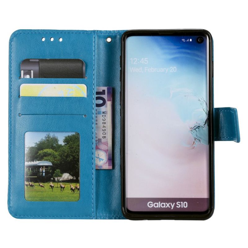 Flip Cover Læder Samsung Galaxy S10 Grå G-Streng Original