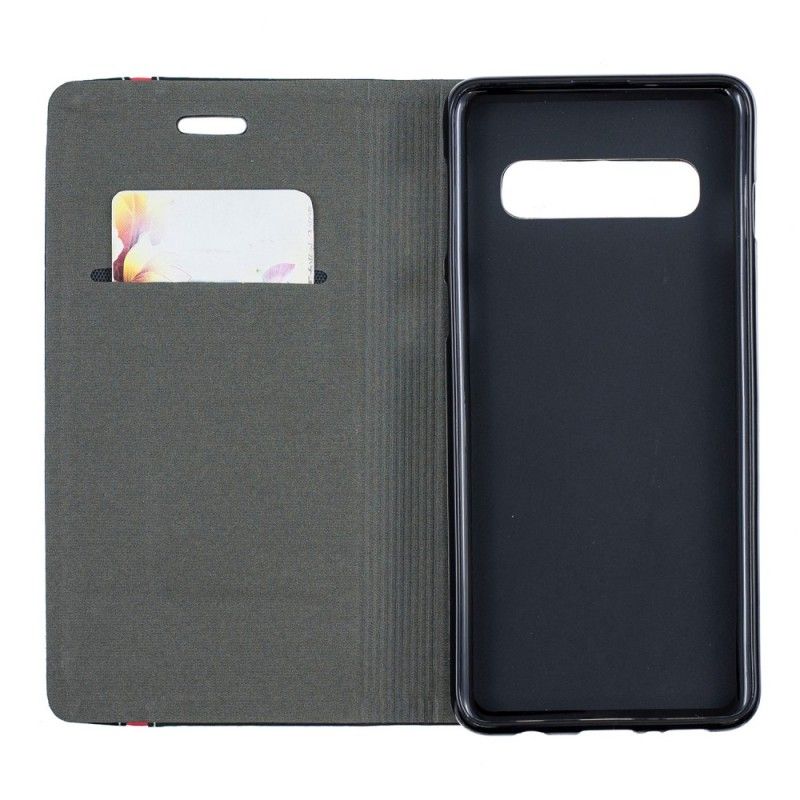 Flip Cover Læder Samsung Galaxy S10 Lodret Linje