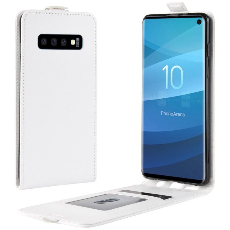 Flip Cover Læder Samsung Galaxy S10 Sort Foldning Af Lædereffekt Original