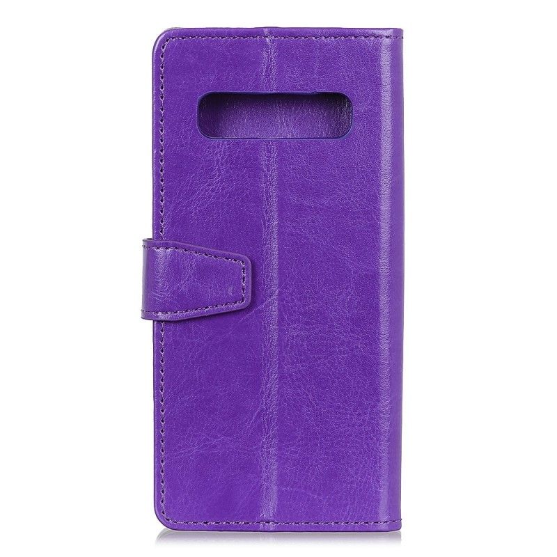 Flip Cover Læder Samsung Galaxy S10 Sort Imiteret Læder Original