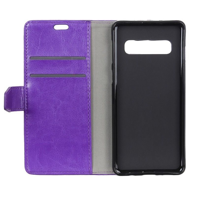 Flip Cover Læder Samsung Galaxy S10 Sort Imiteret Læder Original