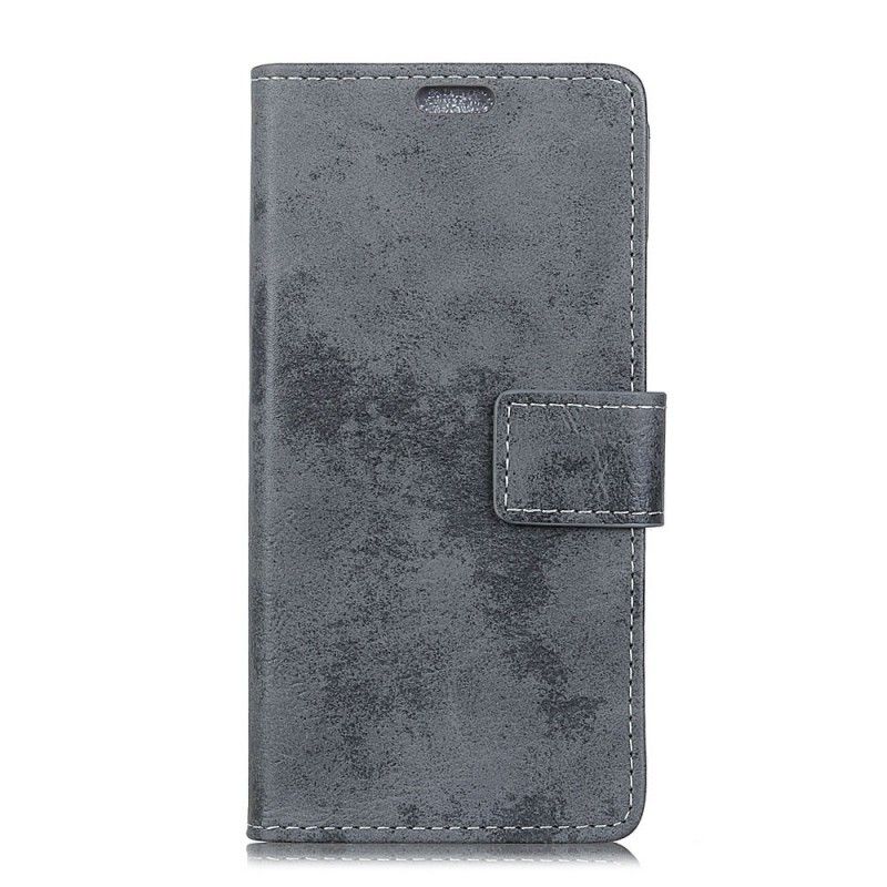 Flip Cover Samsung Galaxy S10 Grå Vintage Lædereffekt