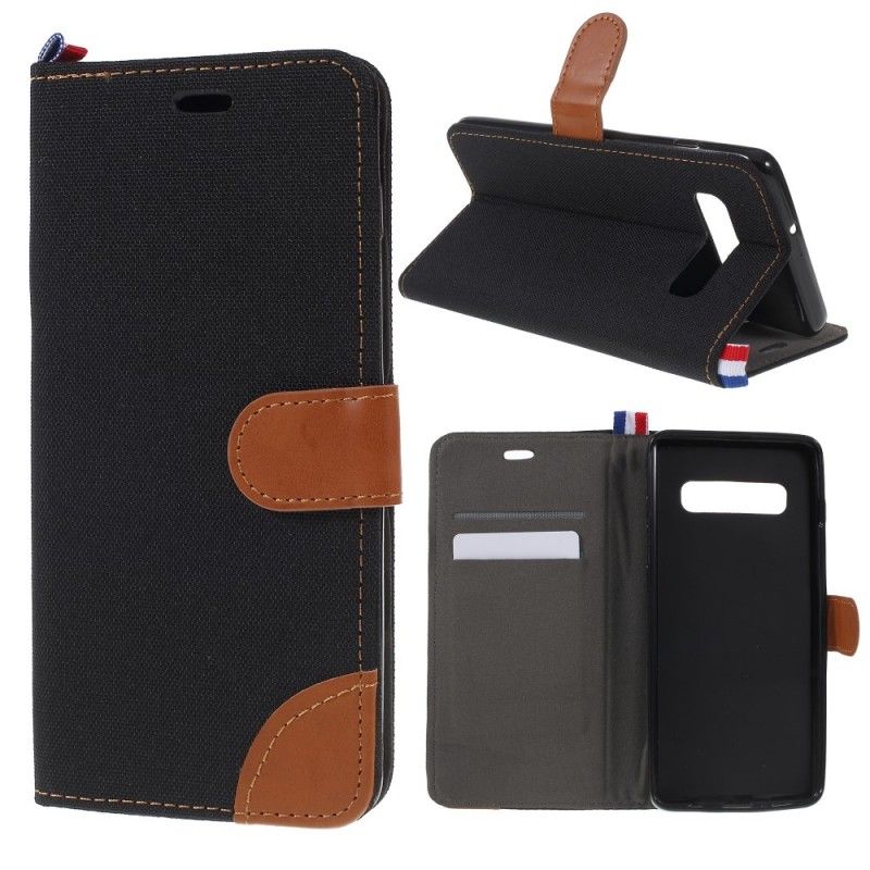 Flip Cover Samsung Galaxy S10 Mobilcover Denim- Og Lædereffekt