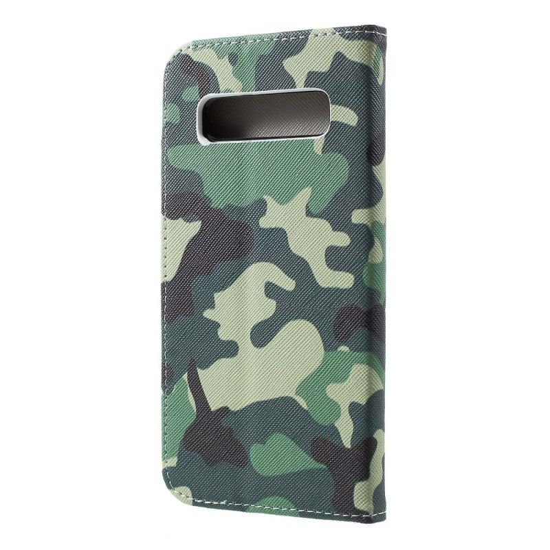 Flip Cover Samsung Galaxy S10 Mobilcover Militær Camouflage