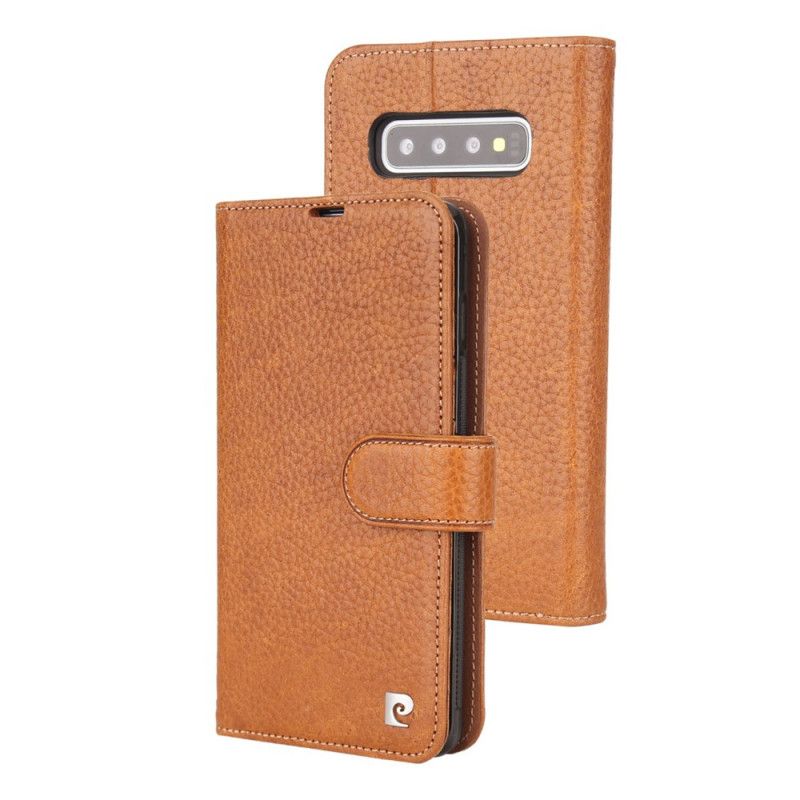 Flip Cover Samsung Galaxy S10 Sort Ægte Pierre Cardin Lychee Læder