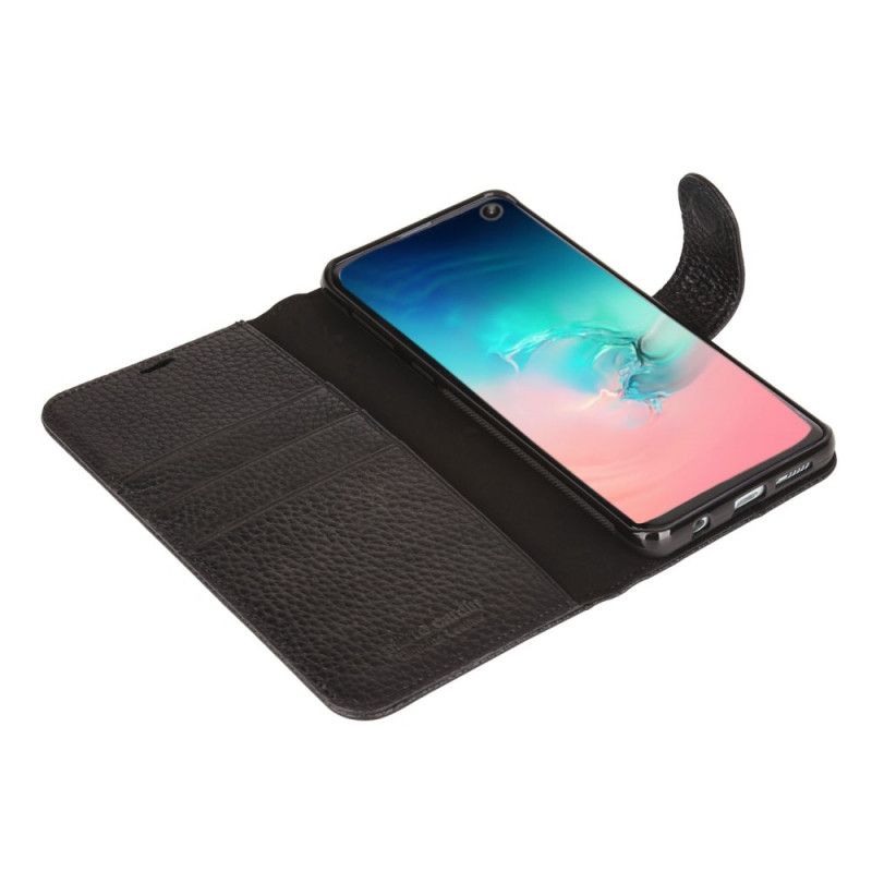 Flip Cover Samsung Galaxy S10 Sort Ægte Pierre Cardin Lychee Læder