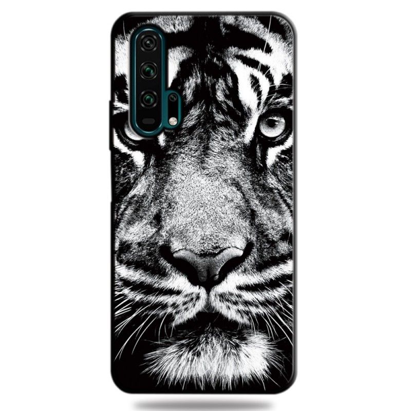 Cover for Honor 20 Pro Sort Og Hvid Tiger