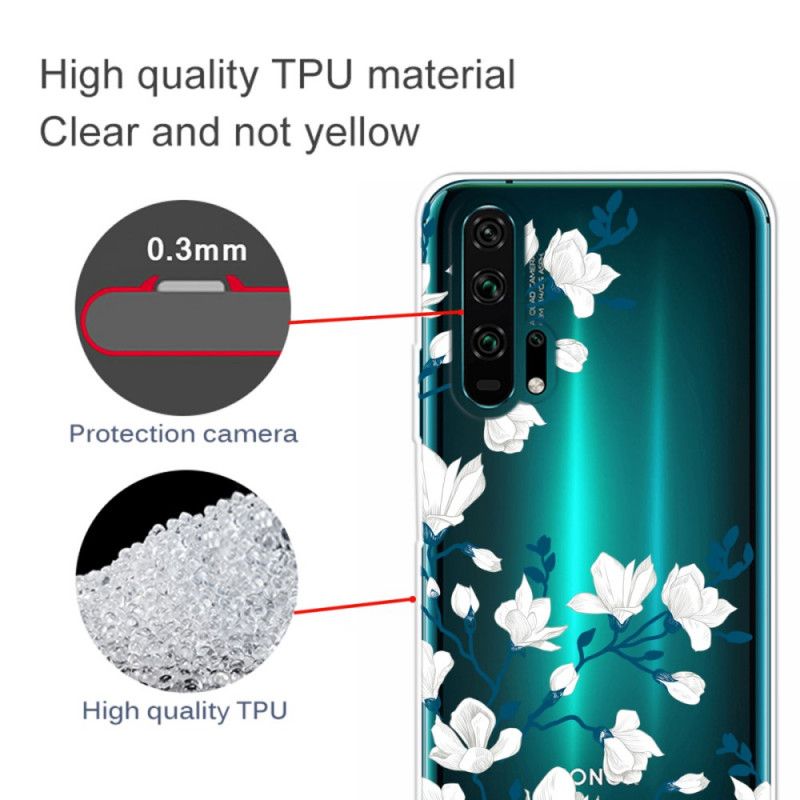 Cover Honor 20 Pro Mobilcover Hvide Blomster