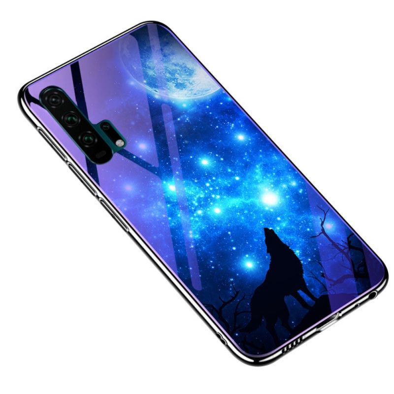 Cover Honor 20 Pro Mørkeblå Mobilcover Hærdet Glas Og Animalsk Silikone