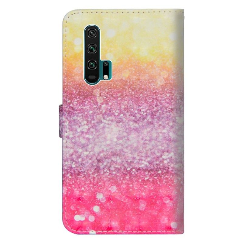 Flip Cover Honor 20 Pro Mobilcover Magenta Glittergradient