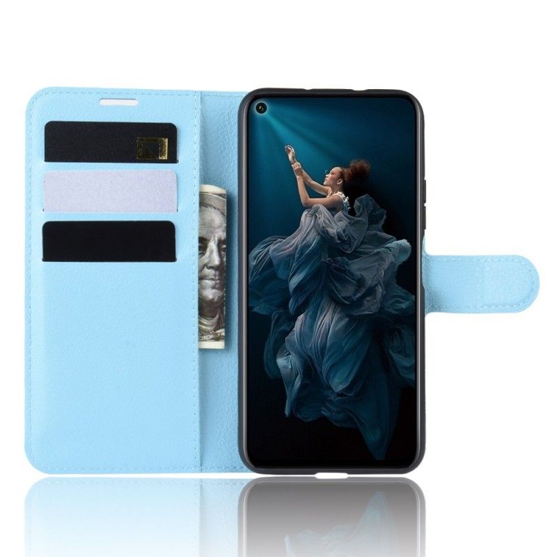 Flip Cover Honor 20 Pro Sort Premium Lychee-Lædereffekt