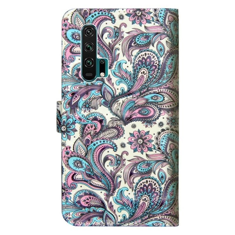 Flip Cover Læder for Honor 20 Pro Mønstrede Blomster