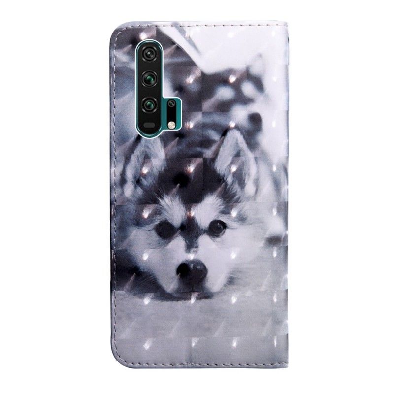 Flip Cover Læder Honor 20 Pro Gustede Hunden