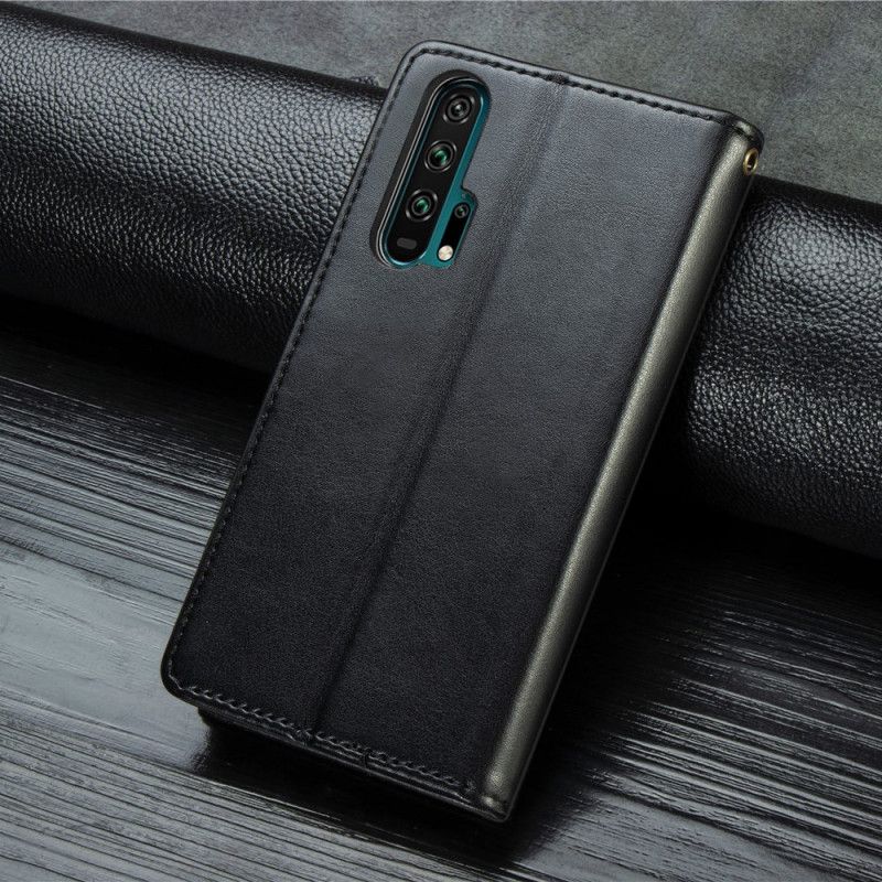 Flip Cover Læder Honor 20 Pro Sort Kunstlæder Og Vintage Lås