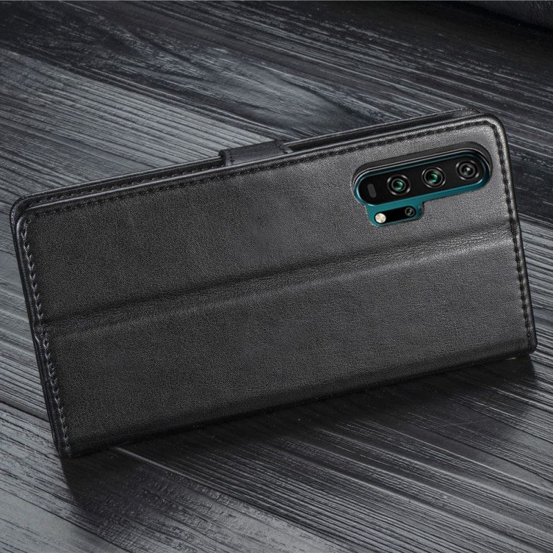 Flip Cover Læder Honor 20 Pro Sort Kunstlæder Og Vintage Lås