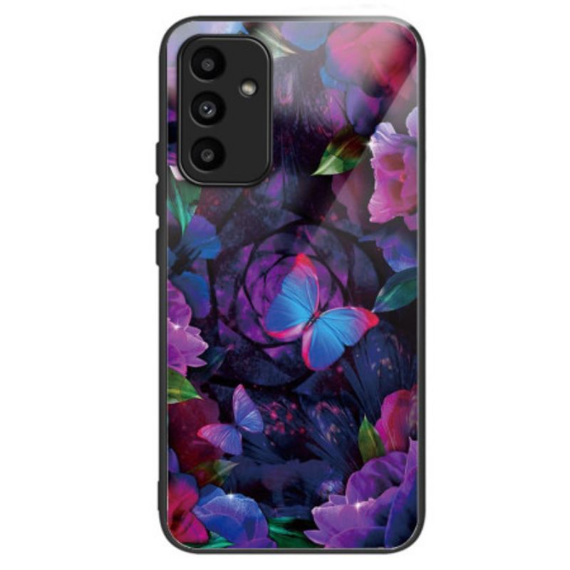 Cover Til Samsung Galaxy A15 5g Farverige Sommerfugle Af Hærdet Glas