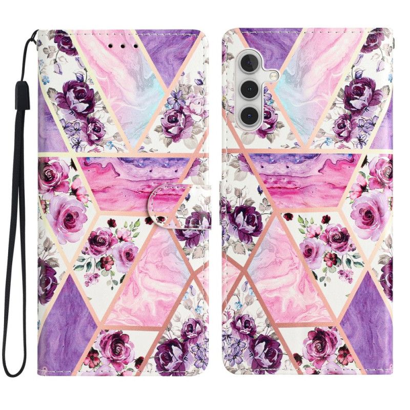 Flip Cover Samsung Galaxy A15 5g Lilla Blomster I Lainère