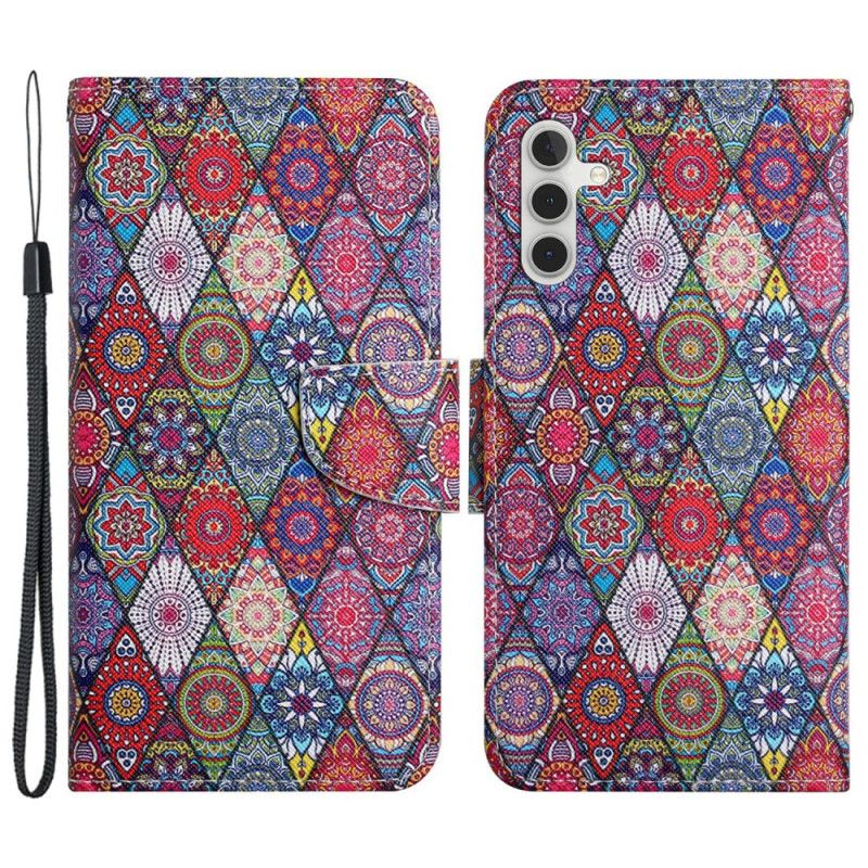 Flip Cover Samsung Galaxy A15 5g Patchwork Med Rem