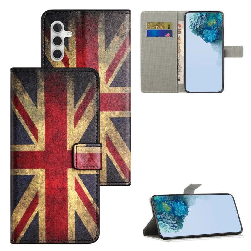 Flip Cover Samsung Galaxy A15 5g Vintage Engelsk Flag