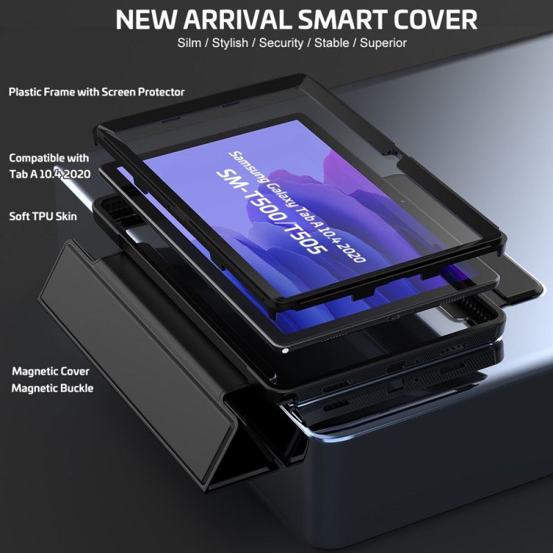 Cover Samsung Galaxy Tab A7 Sort Mobilcover Flytbart Medie Med Skærmfilm