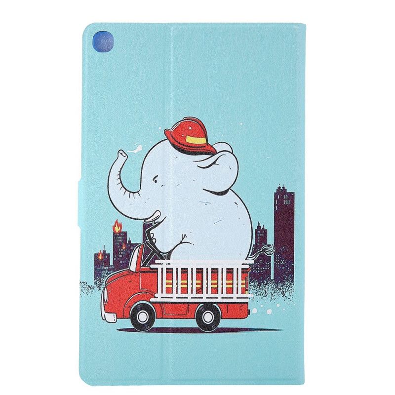 Flip Cover Læder for Samsung Galaxy Tab A7 Brandmand Elefant