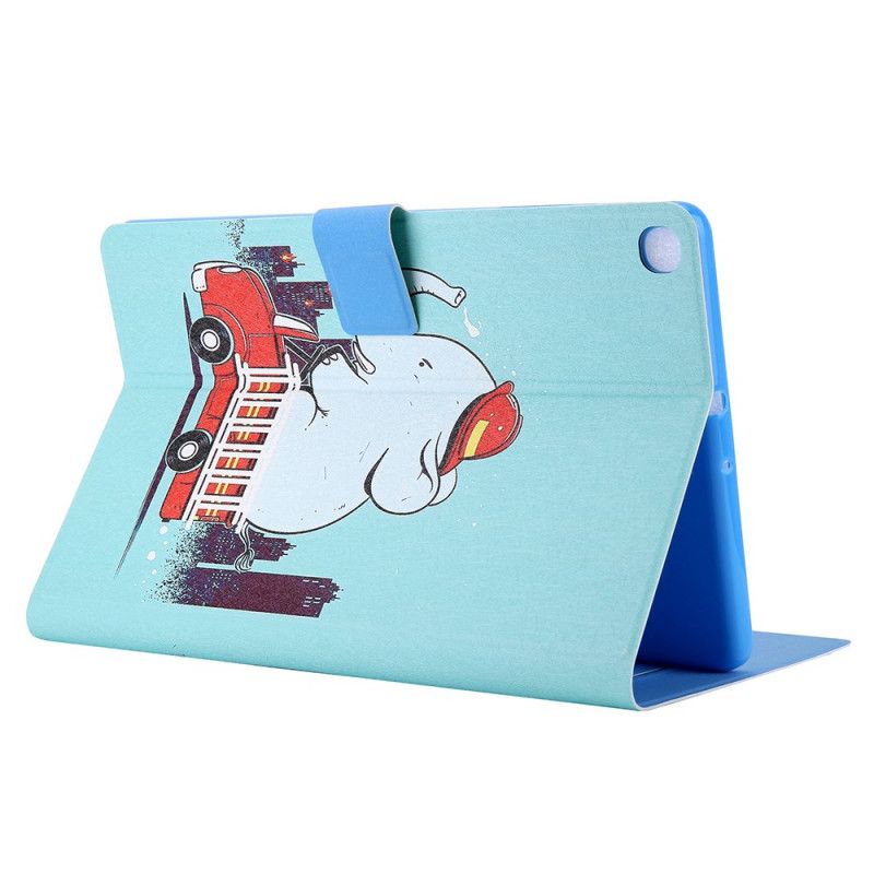 Flip Cover Læder for Samsung Galaxy Tab A7 Brandmand Elefant