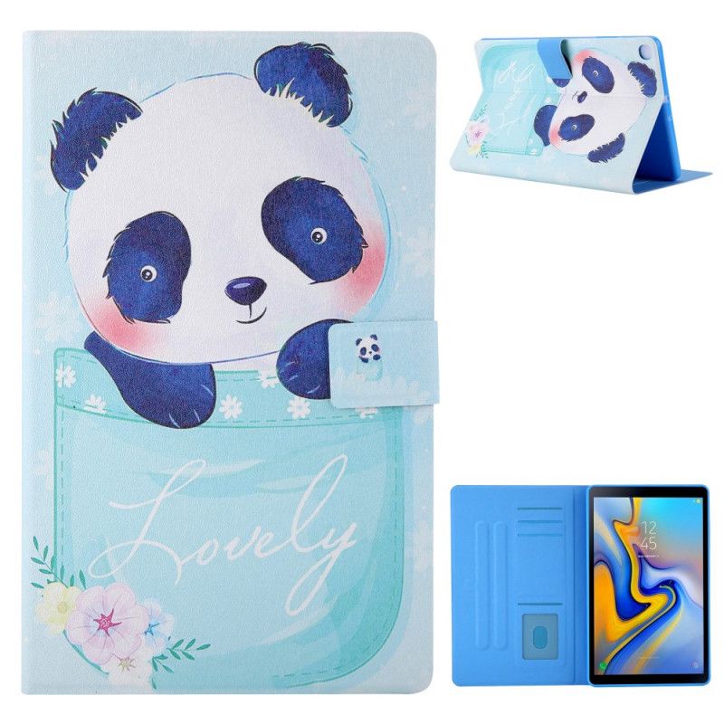 Flip Cover Læder for Samsung Galaxy Tab A7 Grøn Dejlig Panda