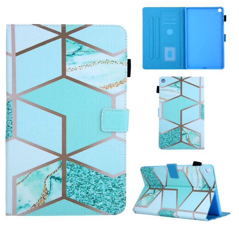 Flip Cover Læder for Samsung Galaxy Tab A7 Lilla Geometrisk Mønster