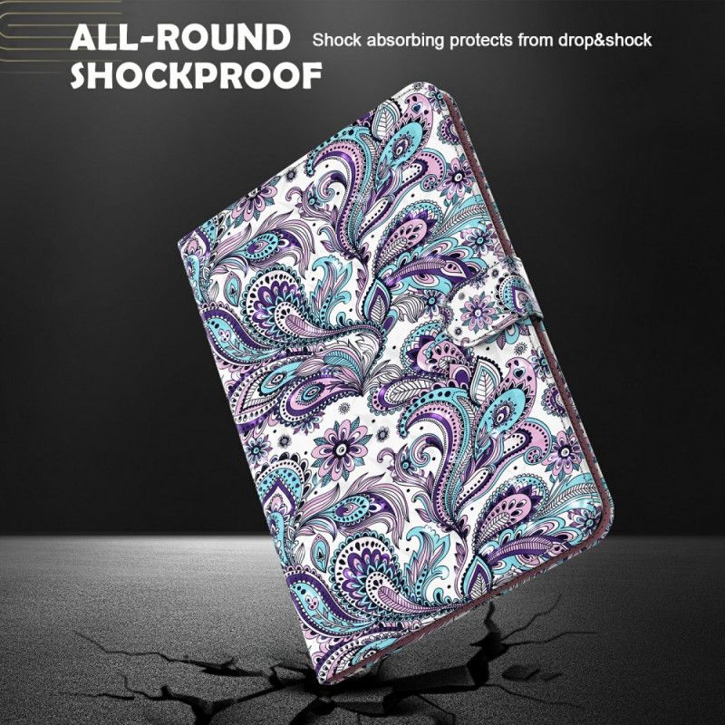 Flip Cover Læder for Samsung Galaxy Tab A7 Paisley Mønster