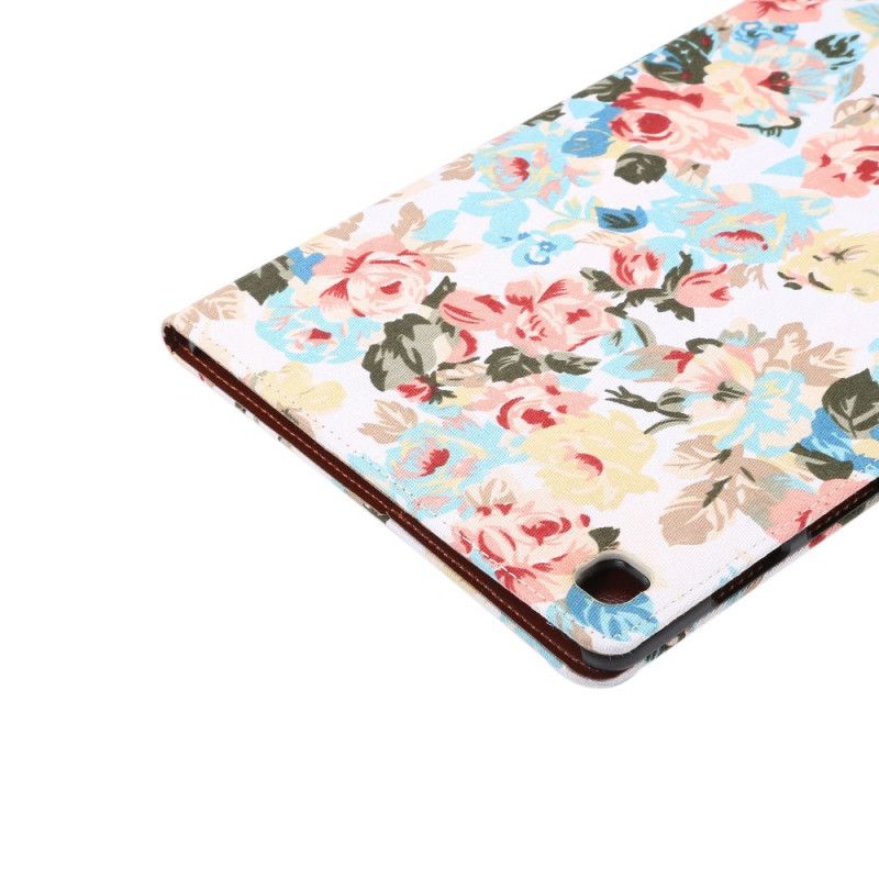 Flip Cover Læder for Samsung Galaxy Tab A7 Sort Frihedsblomster