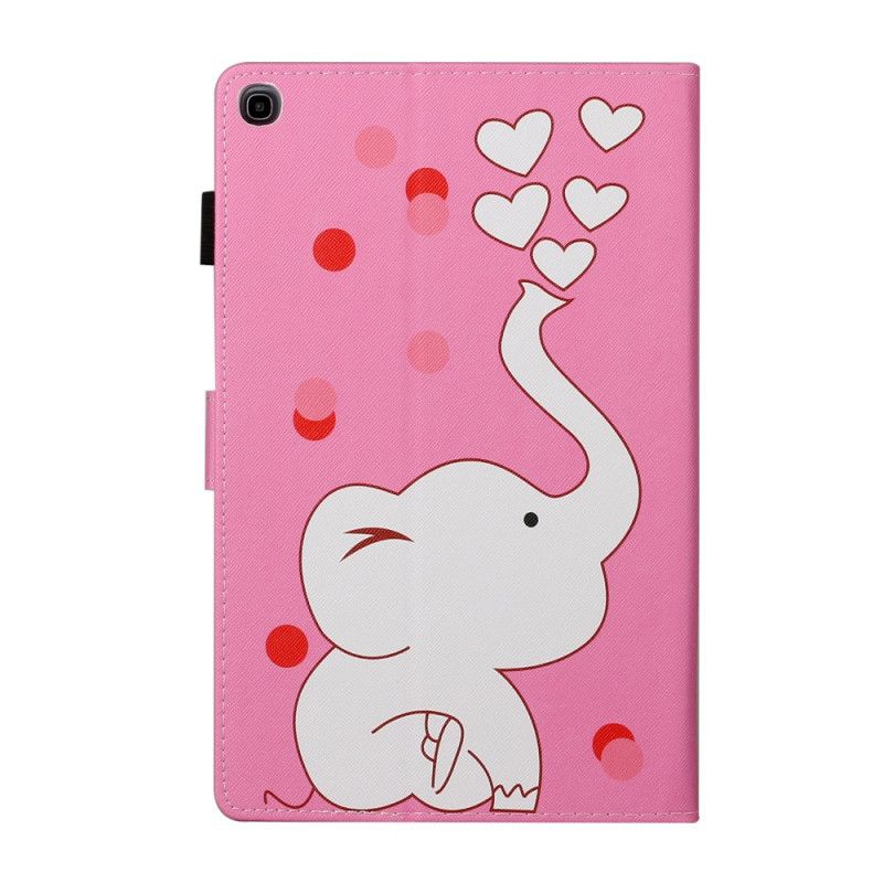 Flip Cover Læder Samsung Galaxy Tab A7 Forelsket Elefant