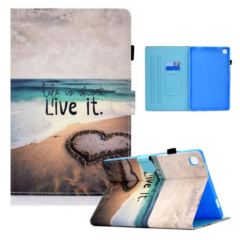 Flip Cover Læder Samsung Galaxy Tab A7 Livet Er Strand Shorts Original