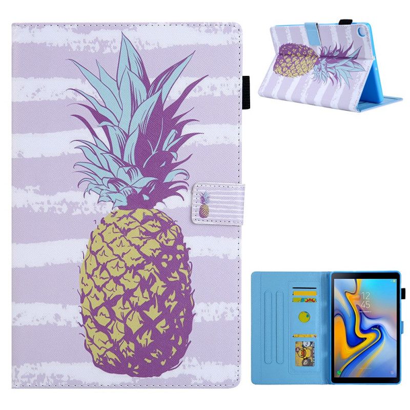 Flip Cover Læder Samsung Galaxy Tab A7 Magenta Ananas Design