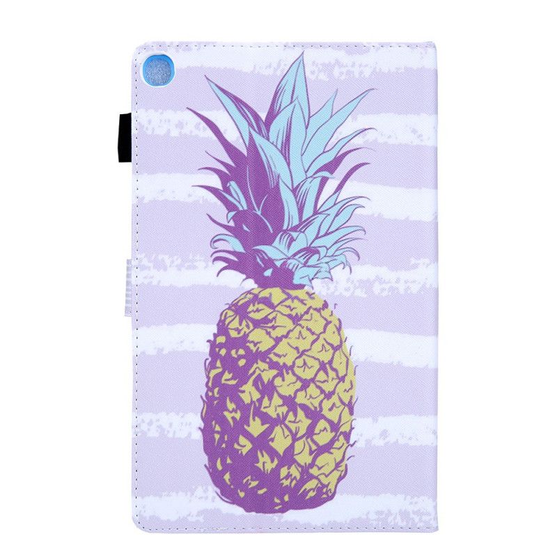 Flip Cover Læder Samsung Galaxy Tab A7 Magenta Ananas Design