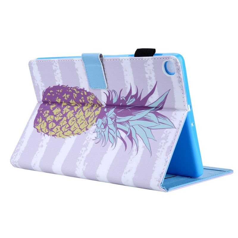 Flip Cover Læder Samsung Galaxy Tab A7 Magenta Ananas Design